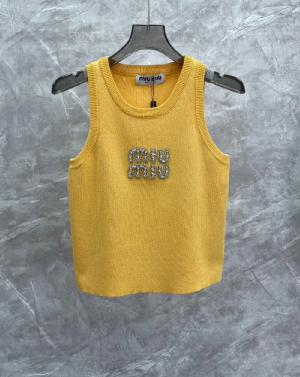 Miu Miu Knit Tank Top with Logo